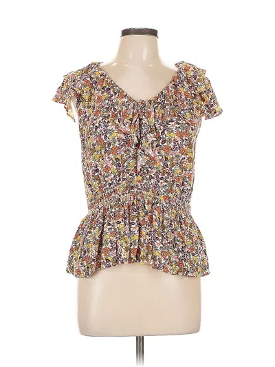 Pre-owned Old Navy Short Sleeve Blouse In Yellow