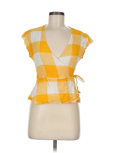 Pre-owned Old Navy Short Sleeve Blouse In Yellow
