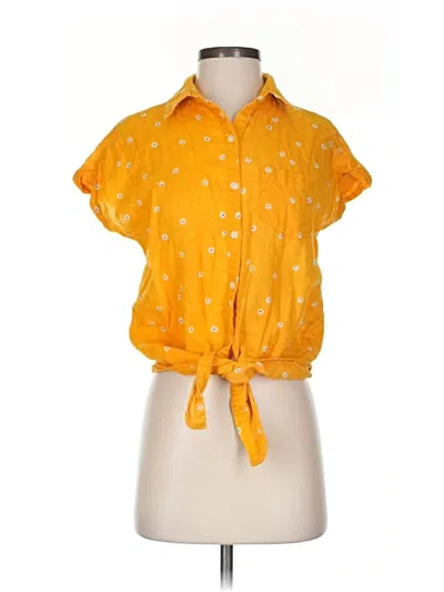 Pre-owned Old Navy Short Sleeve Blouse In Yellow