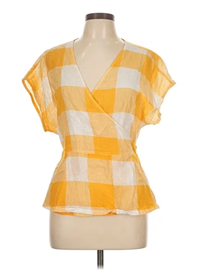 Pre-owned Old Navy Short Sleeve Blouse In Yellow