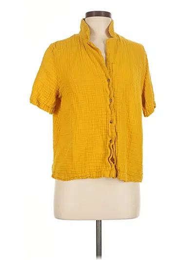 Pre-owned Old Navy Short Sleeve Blouse In Yellow