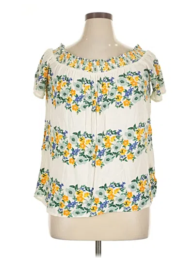 Pre-owned Old Navy Short Sleeve Blouse In Yellow