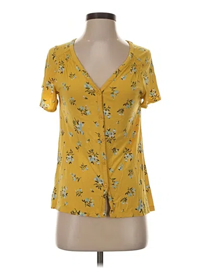 Pre-owned Old Navy Short Sleeve Blouse In Yellow