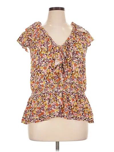 Pre-owned Old Navy Short Sleeve Blouse In Yellow