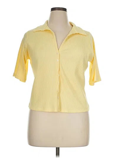 Pre-owned Old Navy Short Sleeve Blouse In Yellow