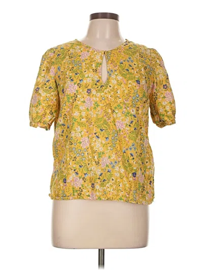 Pre-owned Old Navy Short Sleeve Blouse In Yellow