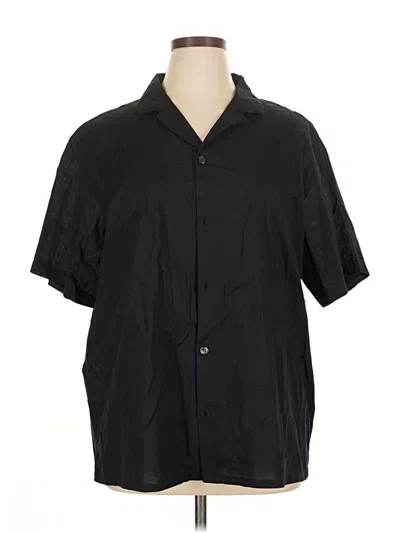 Pre-owned Old Navy Short Sleeve Button Down Shirt In Black
