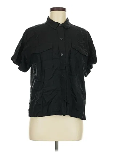 Pre-owned Old Navy Short Sleeve Button Down Shirt In Black
