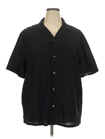 Pre-owned Old Navy Short Sleeve Button Down Shirt In Black