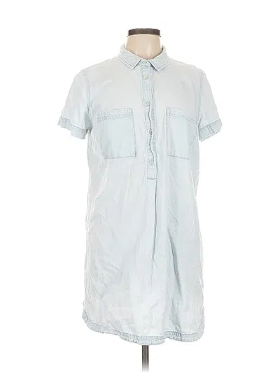 Pre-owned Old Navy Short Sleeve Button Down Shirt In Blue