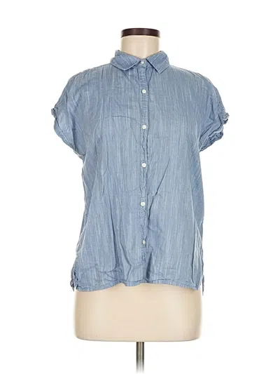 Pre-owned Old Navy Short Sleeve Button Down Shirt In Blue