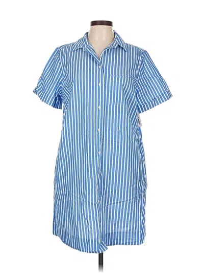 Pre-owned Old Navy Short Sleeve Button Down Shirt In Blue