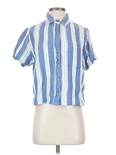 Pre-owned Old Navy Short Sleeve Button Down Shirt In Blue