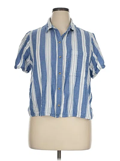 Pre-owned Old Navy Short Sleeve Button Down Shirt In Blue