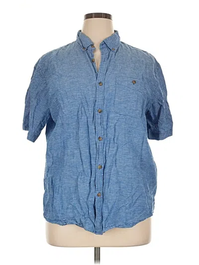 Pre-owned Old Navy Short Sleeve Button Down Shirt In Blue