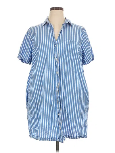 Pre-owned Old Navy Short Sleeve Button Down Shirt In Blue