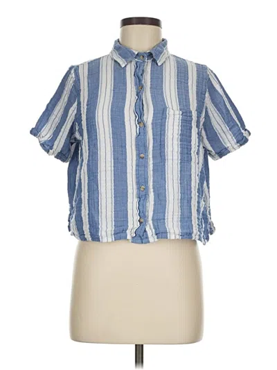 Pre-owned Old Navy Short Sleeve Button Down Shirt In Blue