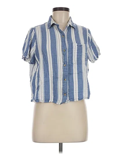 Pre-owned Old Navy Short Sleeve Button Down Shirt In Blue