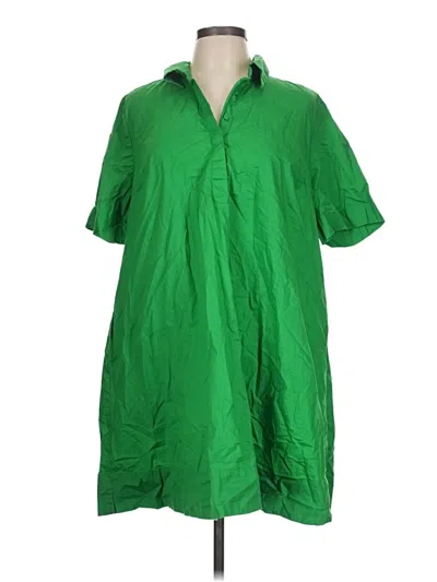 Pre-owned Old Navy Short Sleeve Button Down Shirt In Green