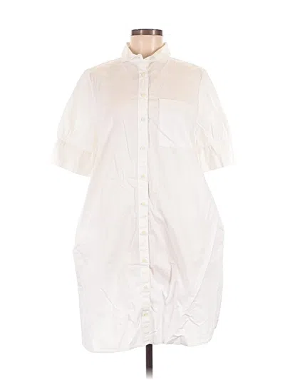 Pre-owned Old Navy Short Sleeve Button Down Shirt In Ivory