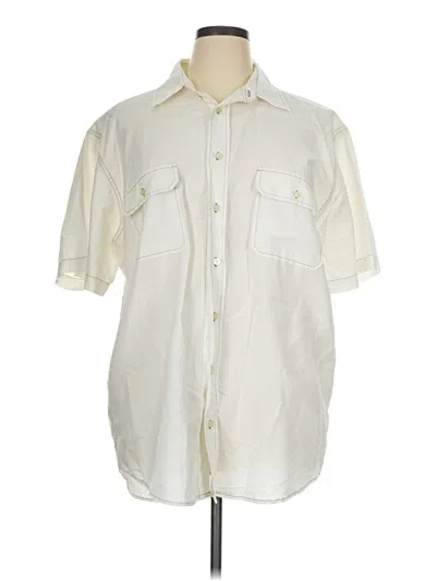 Pre-owned Old Navy Short Sleeve Button Down Shirt In Ivory
