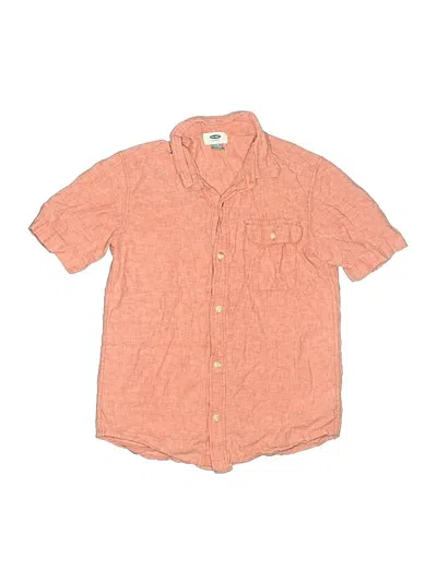 Pre-owned Old Navy Kids' Short Sleeve Button Down Shirt In Orange