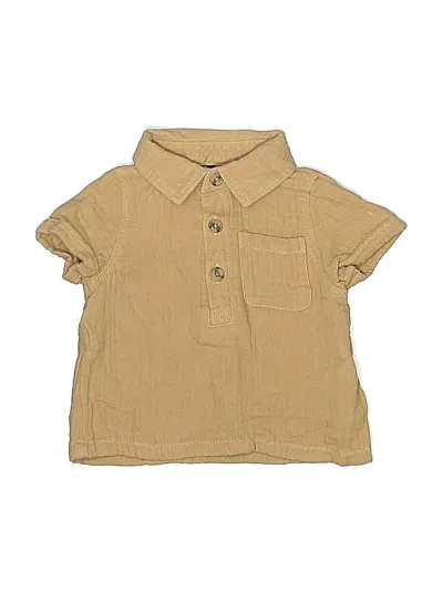 Pre-owned Old Navy Babies' Short Sleeve Button Down Shirt In Tan