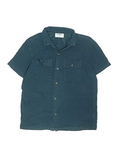 Pre-owned Old Navy Kids' Short Sleeve Button Down Shirt In Teal