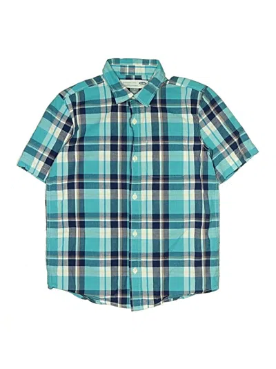 Pre-owned Old Navy Kids' Short Sleeve Button Down Shirt In Teal