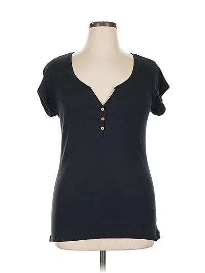 Pre-owned Old Navy Short Sleeve Henley Shirt In Black