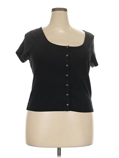 Pre-owned Old Navy Short Sleeve Henley Shirt In Black
