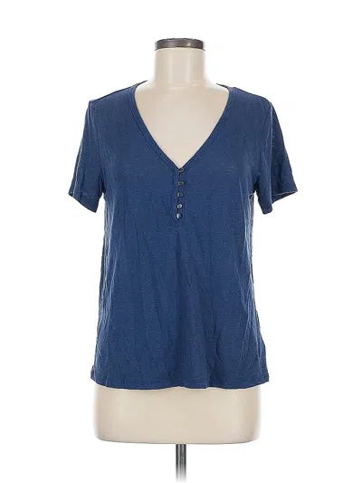 Pre-owned Old Navy Short Sleeve Henley Shirt In Blue