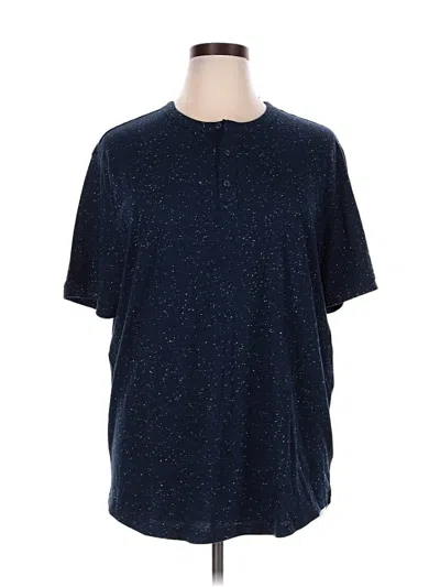 Pre-owned Old Navy Short Sleeve Henley Shirt In Blue