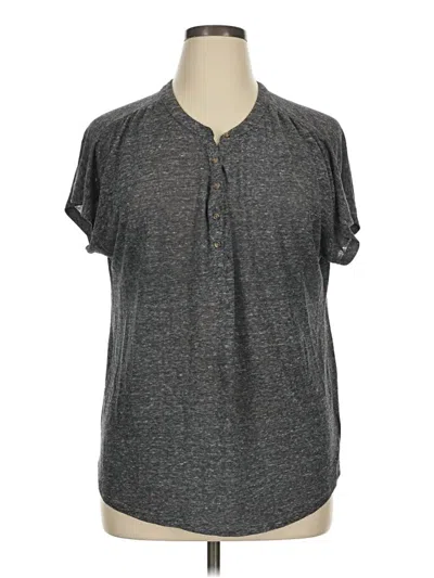 Pre-owned Old Navy Short Sleeve Henley Shirt In Gray