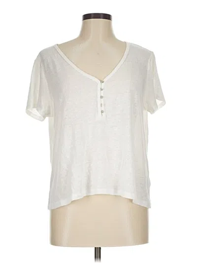 Pre-owned Old Navy Short Sleeve Henley Shirt In Ivory