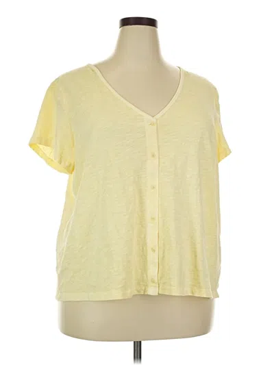 Pre-owned Old Navy Short Sleeve Henley Shirt In Yellow