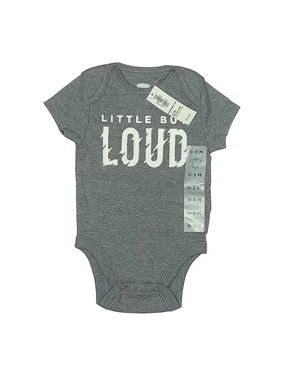 Pre-owned Old Navy Babies' Short Sleeve Onesie In Gray