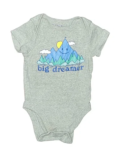 Pre-owned Old Navy Babies' Short Sleeve Onesie In Gray