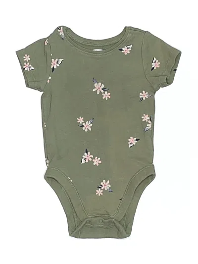 Pre-owned Old Navy Babies' Short Sleeve Onesie In Green