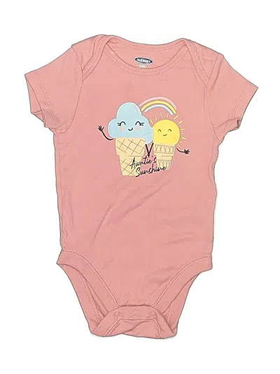 Pre-owned Old Navy Babies' Short Sleeve Onesie In Pink