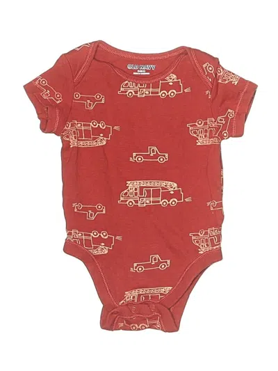 Pre-owned Old Navy Babies' Short Sleeve Onesie In Red