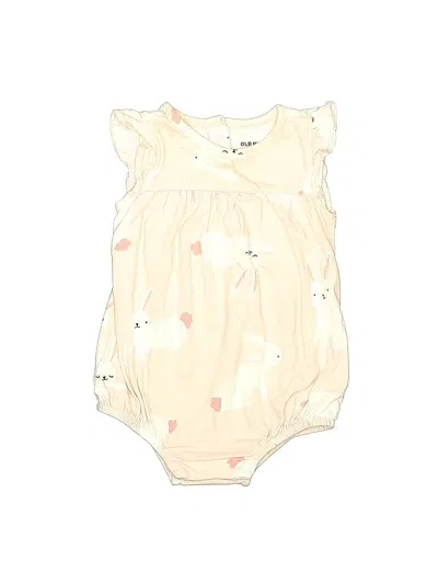 Pre-owned Old Navy Babies' Short Sleeve Onesie In White