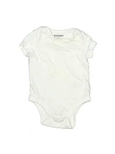 Pre-owned Old Navy Babies' Short Sleeve Onesie In White