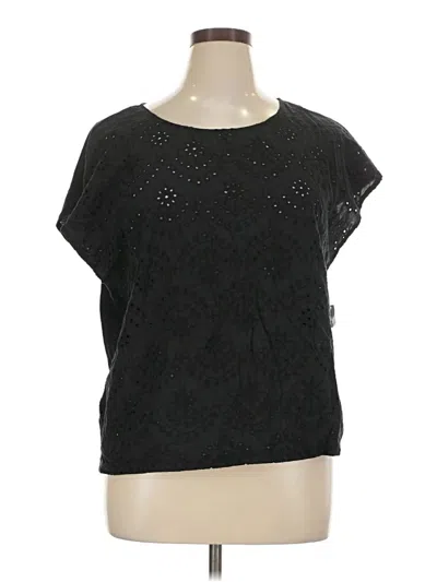 Old Navy Short Sleeve Top Black Boatneck Tops