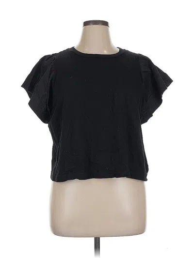 Pre-owned Old Navy Short Sleeve Top Black Keyhole Neckline Tops