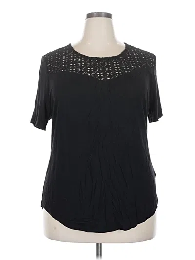 Pre-owned Old Navy Short Sleeve Top Black Keyhole Neckline Tops