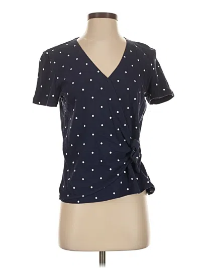 Pre-owned Old Navy Short Sleeve Top Black Polka Dots Pattern V Neck Tops