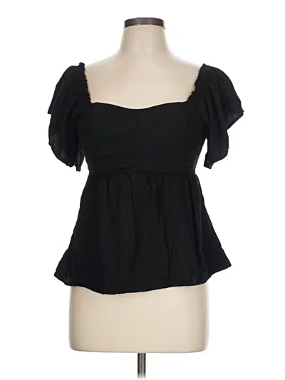 Pre-owned Old Navy Short Sleeve Top Black Sweetheart Neckline Tops