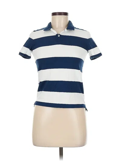 Pre-owned Old Navy Short Sleeve Top Blue Collared Neckline Tops