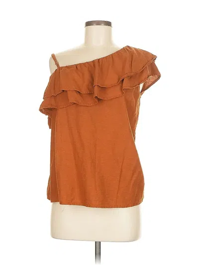 Pre-owned Old Navy Short Sleeve Top Brown One Shoulder Neckline Tops